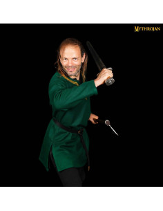 Viking tunic in the with piped collar - green 2