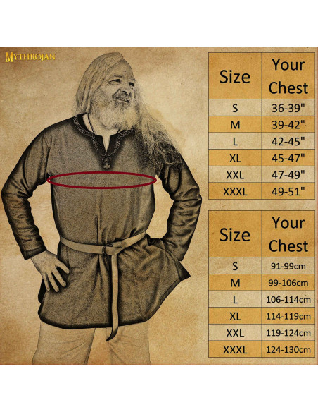 Viking Tunic in the with piped collar...