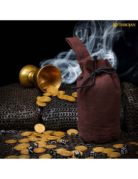 Brown medieval beggar bag with laces... Brown medieval beggar bag with laces...