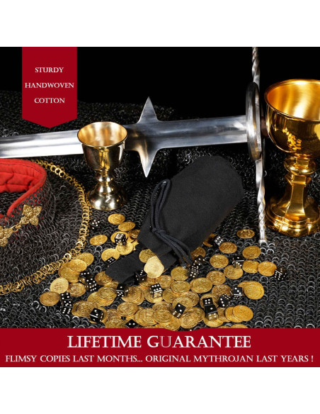 Black medieval beggar bag with laces...