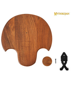 Support, wood and metal, crenellated to hang sword on the... 2