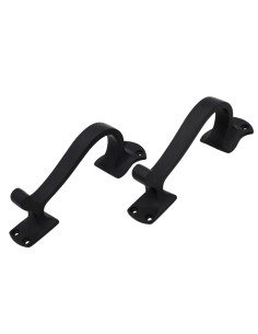 Set 2 medieval door handles in wrought iron (16.5x4.5 cm.) 2