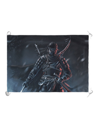 Banner-Flag Jin Sakai From Ghost Of Tsushima
 Material-Satin