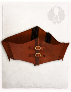 Medieval bodice Talia in leather - brown