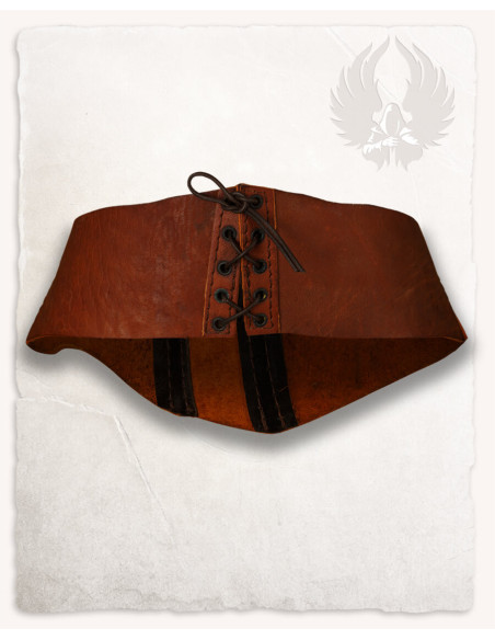 Medieval bodice Talia in leather - brown