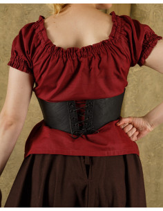 Talia medieval leather bodice - black 2