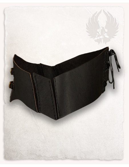 Talia medieval leather bodice - black
