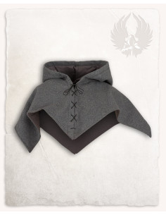 Medieval Folke Hood in Wool - Gray 2