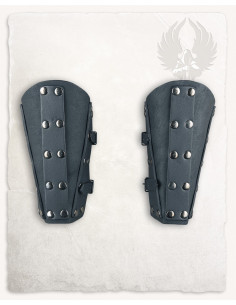 Erend Medieval Bracers in leather - black