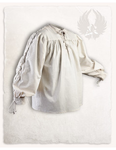 Medieval cream shirt with ties model Alex 2