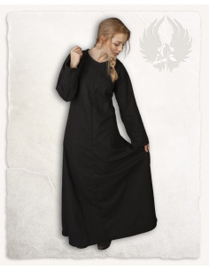 Black medieval tunic model Alina, in cotton 2