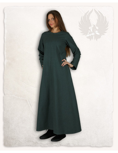 Green medieval tunic model Alina, in cotton