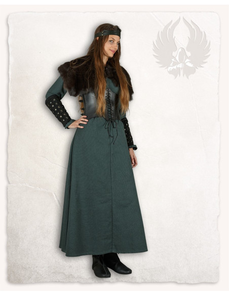 Green medieval tunic model Alina, in...