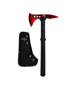 Third Tactical Ax in 420 steel red finish, 39 cm.