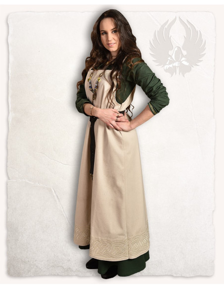 Viking apron dress model Alva, cream Viking apron dress model Alva, cream