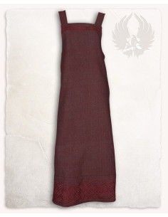 Viking dress apron model Alva Fishbone, burgundy