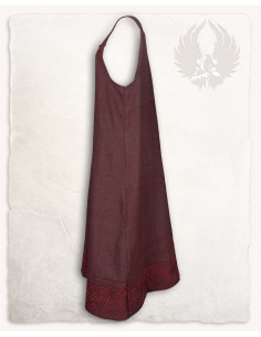 Viking dress apron model Alva Fishbone, burgundy 2