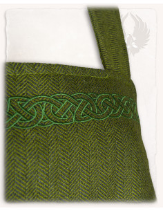 Viking apron dress model Alva Fishbone, green 2