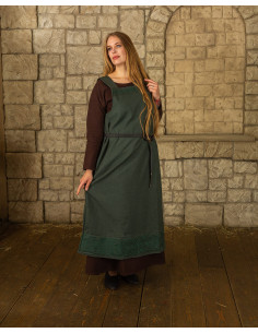 Viking apron dress model Alva, green