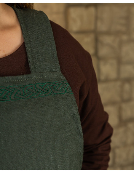 Viking apron dress model Alva, green Viking apron dress model Alva, green