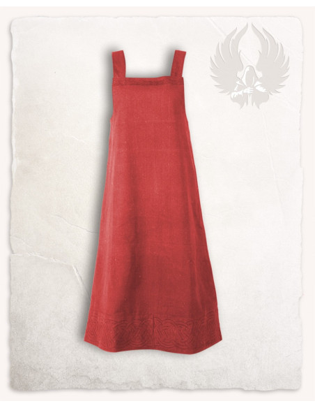 Viking apron dress model Alva, red