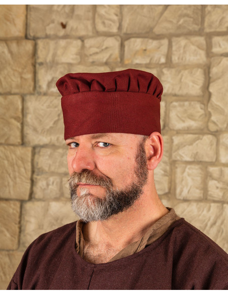 Italian medieval beret Armin - burgundy