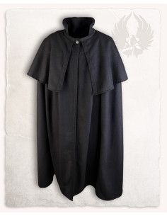 Medieval cloak high neck model Bron - black