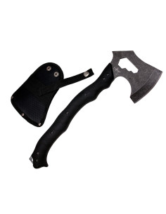 Third tactical ax with stone finish blade