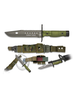Green bayonet tactical knife
