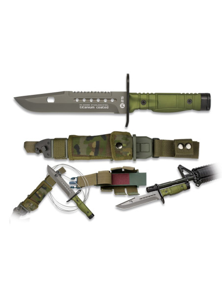 Green bayonet tactical knife