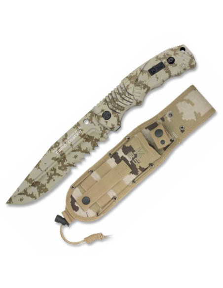 RUI/K25 Camo tactical knife with saw