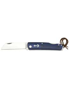 Blue sailor's pocket knife with lock
