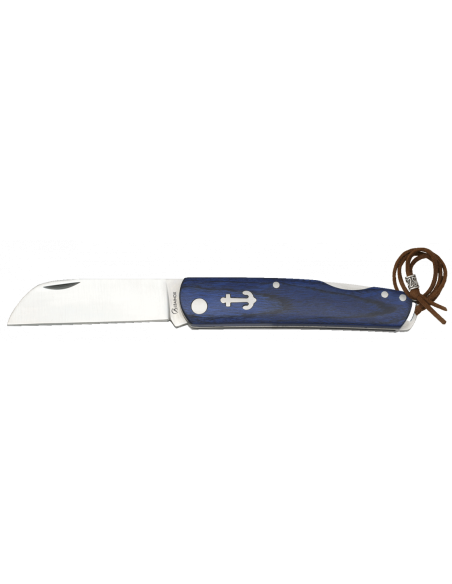 Blue sailor's pocket knife with lock