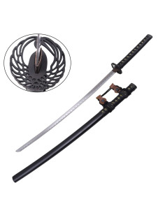 Wing type tsuba ornamental katana with scabbard
