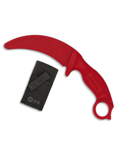 Training knife K25 curved blade in red