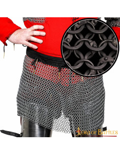 Medieval skirt in chainmail riveted round ring