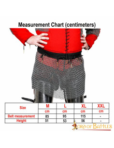 Medieval skirt in chainmail riveted round ring 2