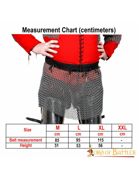 Medieval skirt in chainmail riveted...