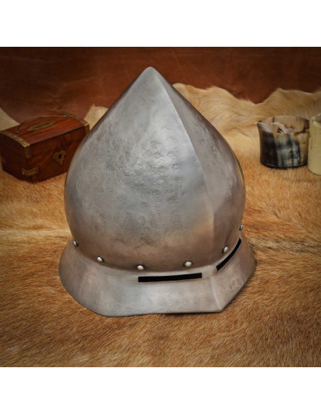 Medieval helmet, teapot type, old...