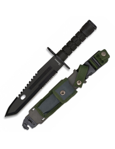 Bayonet Black knife with ABS sheath