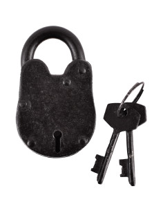 Medieval padlock with keys. Recreations, LARP or Escape Room