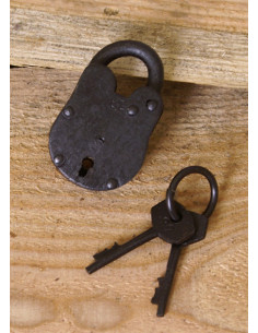 Medieval padlock with keys. Recreations, LARP or Escape Room 2