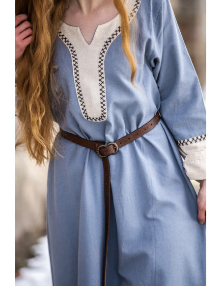 Long Viking dress Freya, blue color