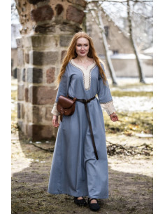 Long Viking dress Freya, blue color