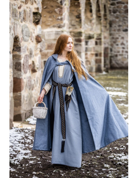 Long Viking dress Freya, blue color