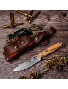 Cudeman Ness Wolf olive knife, COMPLETE