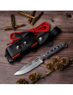 Cudeman Ness Wolf black micarta knife, COMPLETE