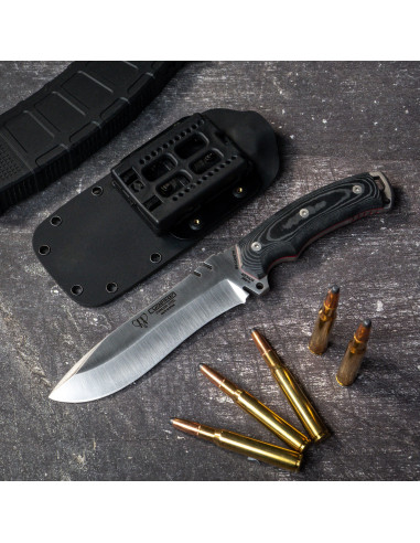 Cadet Green Beret hunting knife, black micarta and kydex