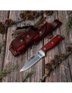 Survival knife, cocobolo handle, COMPLETE