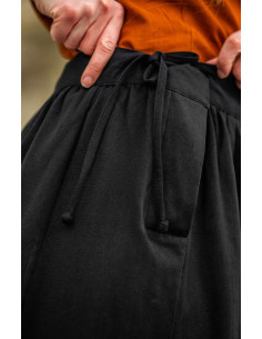 Medieval skirt Konstanze model, black cotton 2